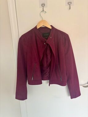 Banana Republic Women's Plum Suede Bomber Jacket